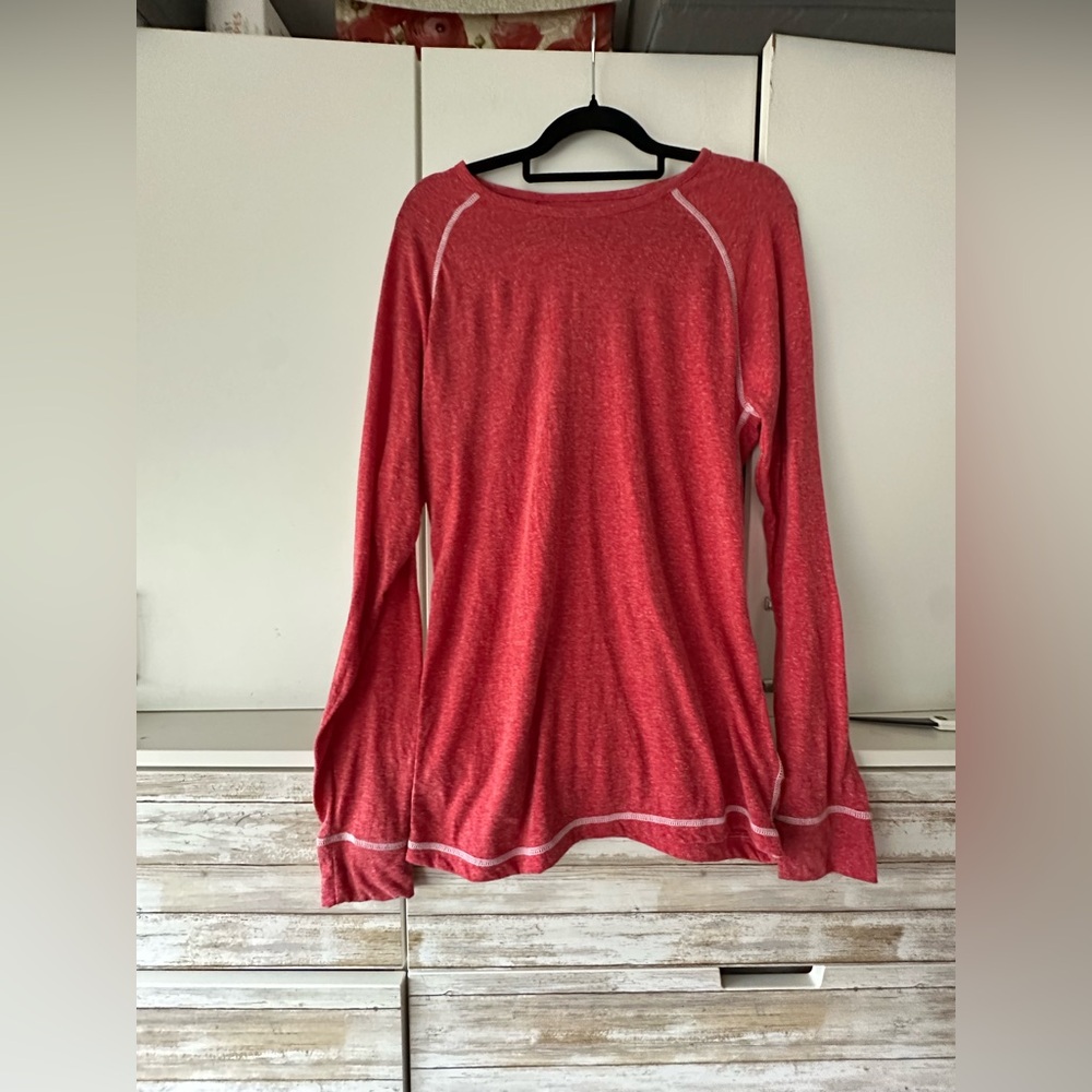 ❤️ BKE Buckle Red Heather Raglan Long Sleeve Tee Women’s L Soft Top